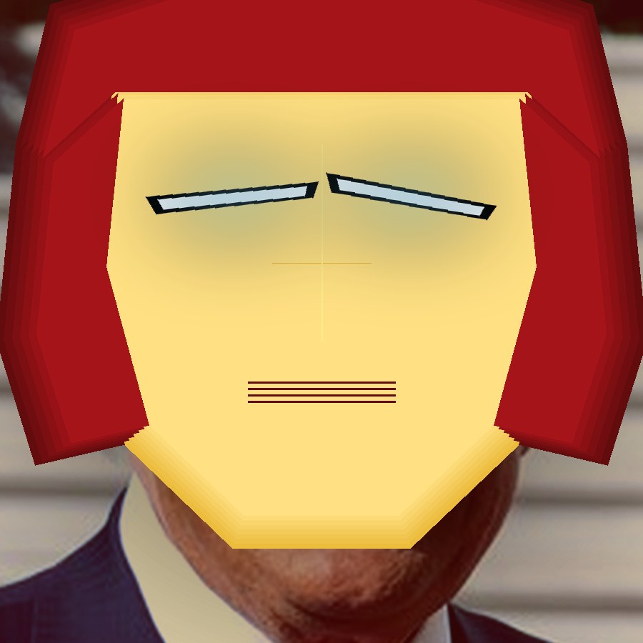 Iron Trump helmet — front view