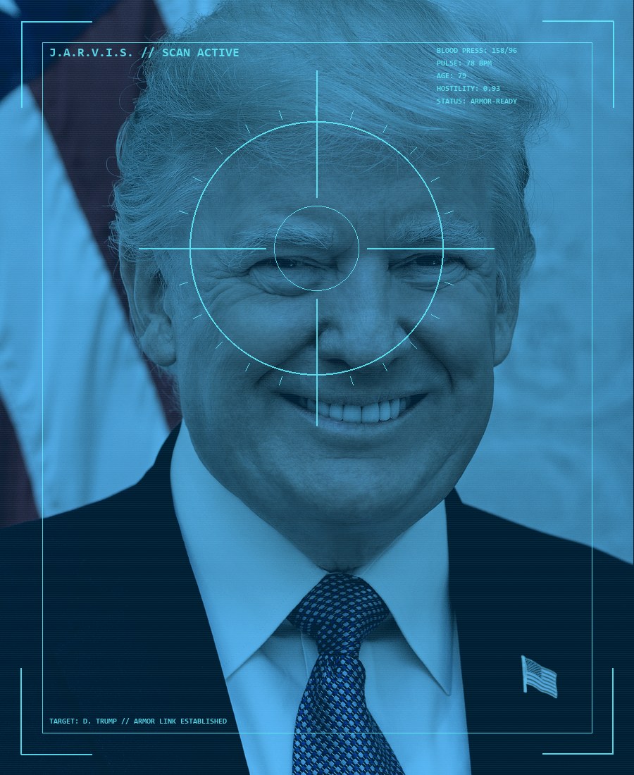 JARVIS HUD scan of Donald Trump
